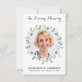 Funeral Eucalyptus Sympathie Memorial Afbeelding Bedankkaart (Voorkant)