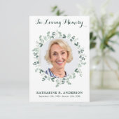 Funeral Eucalyptus Sympathie Memorial Afbeelding Bedankkaart (Staand voorkant)