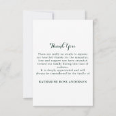 Funeral Eucalyptus Sympathie Memorial Afbeelding Bedankkaart (Achterkant)