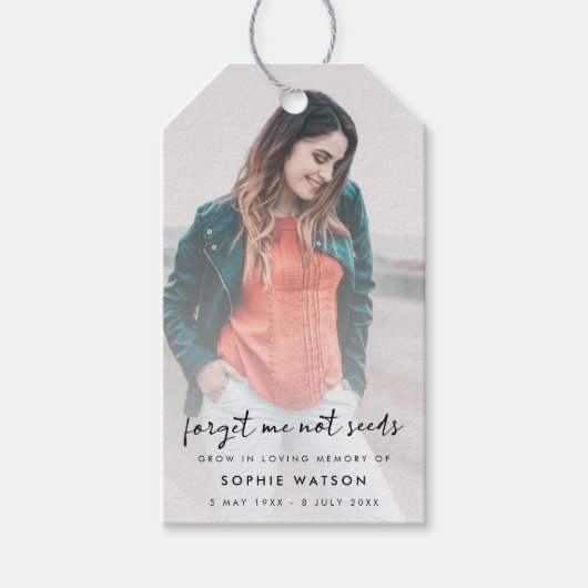 Funeral Favor | Memorial Vergeet me geen zaad Cadeaulabel (Voorkant)