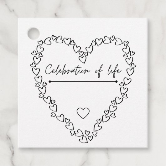 Funeral Favors | Viering van Labels voor het ophan (Voorkant)