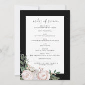 Funeral Floral Black Photo Memorial Programme Bedankkaart (Achterkant)