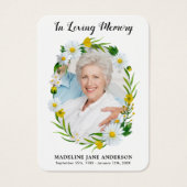 Funeral Floral Daisy Photo Memorial Prayer Kaart (Voorkant)