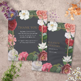 Funeral Floral Gold Hartelijk dank Notitiekaartje