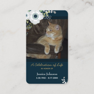 Funeral Floral Pray Card met één fotooptie Visitekaartje