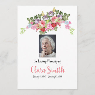 Funeral Floral Prayer Card Programmakaart