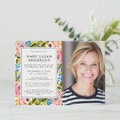 Funeral  Florals Celebration of Life Photo Kaart (Staand voorkant)