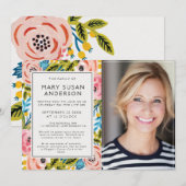 Funeral  Florals Celebration of Life Photo Kaart (Voorkant / Achterkant)