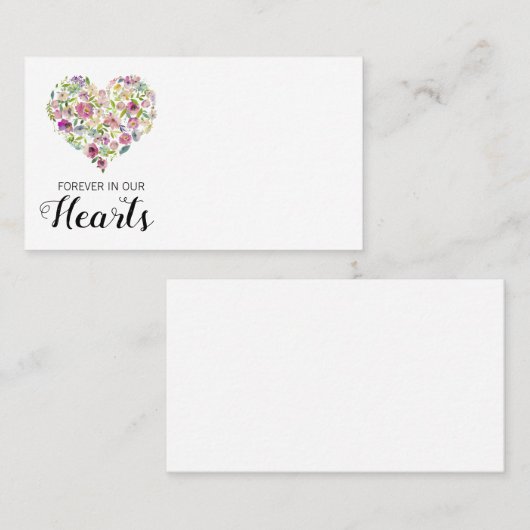 Funeral Flower Heart | bloemistenboodschap Visitekaartje (Voorkant / Achterkant)