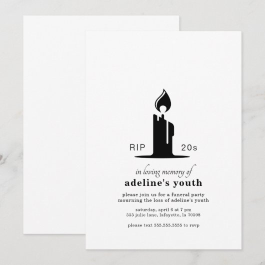 Funeral for Youth Birthday Party Kaart (Voorkant / Achterkant)