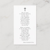 Funeral Forever Hearts Foto Cross Prayer Kaart Visitekaartje (Achterkant)