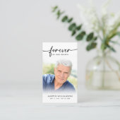 Funeral Forever Hearts Foto Cross Prayer Kaart Visitekaartje (Staand voorkant)