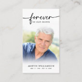 Funeral Forever Hearts Foto Cross Prayer Kaart Visitekaartje (Voorkant)