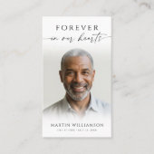 Funeral Forever Hearts Foto Moderne Gebed Kaart Visitekaartje (Voorkant)