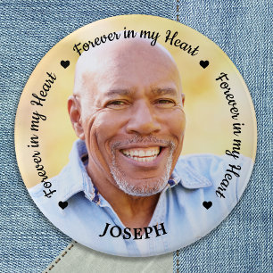 Funeral Forever in Mijn Heart Custom Photo Memoria Ronde Button 5,7 Cm