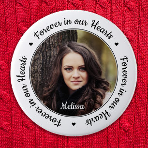 Funeral Forever in ons hart Foto Memorial Ronde Button 5,7 Cm