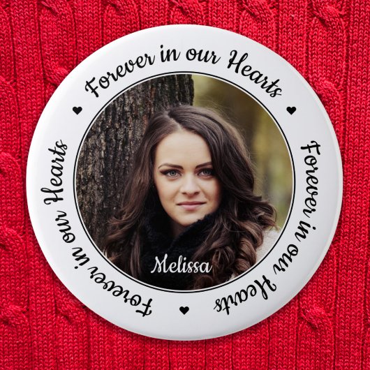 Funeral Forever in ons hart Foto Memorial Ronde Button 5,7 Cm