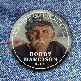 Funeral Forever in ons hart | Herdenkingsfoto Ronde Button 7,6 Cm