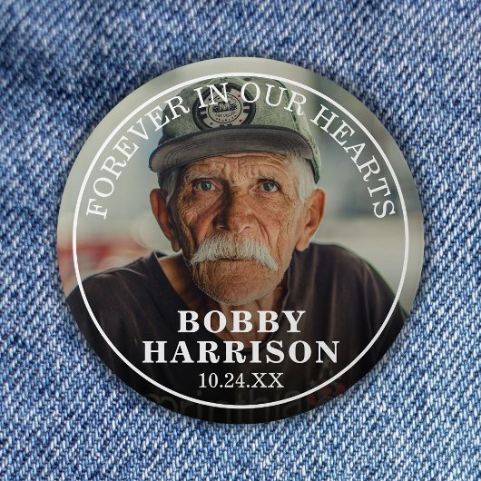 Funeral Forever in ons hart | Herdenkingsfoto Ronde Button 7,6 Cm