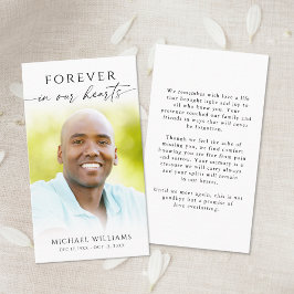 Funeral Forever In Our Hearts Photo Prayer Card Visitekaartje