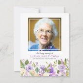 Funeral Foto bedankt | Memorial Lavender (Voorkant)