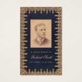 Funeral  Gold Blue Memorial Prayer Kaart (Voorkant)