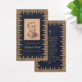 Funeral  Gold Blue Memorial Prayer Kaart (Bureau)