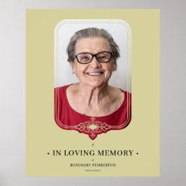 Funeral Golden Effect Ornamental Flourish Foto Poster