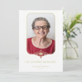 Funeral Golden Effect Ornamental Lace Foto Kaart (Staand voorkant)
