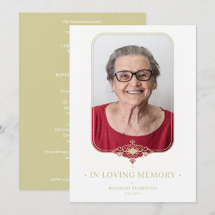 Funeral Golden Effect Ornamental Lace Foto Kaart