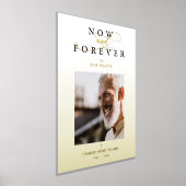 Funeral Golden Gradient Photo Whimsical Script Folie Afdrukken (Laagn)