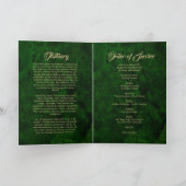 Funeral Green & Gold Calligraphy |Memorandum Programma (Binnen)