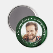 Funeral Green Marble Loving Memory Photo Memorial Magneet (Voorkant / Achterkant)