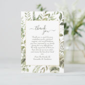 Funeral Greenery Waterverf in het liefhebben van g Bedankkaart (Staand voorkant)