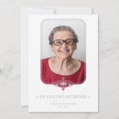 Funeral Grey Ornamental Lace Effect Photo Kaart (Voorkant)