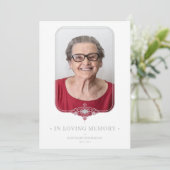Funeral Grey Ornamental Lace Effect Photo Kaart (Staand voorkant)