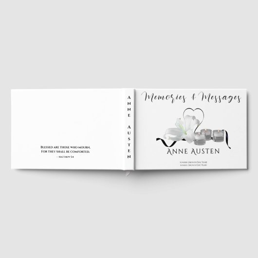 Funeral Guest Book - Editable  Gastenboek (Volledig)