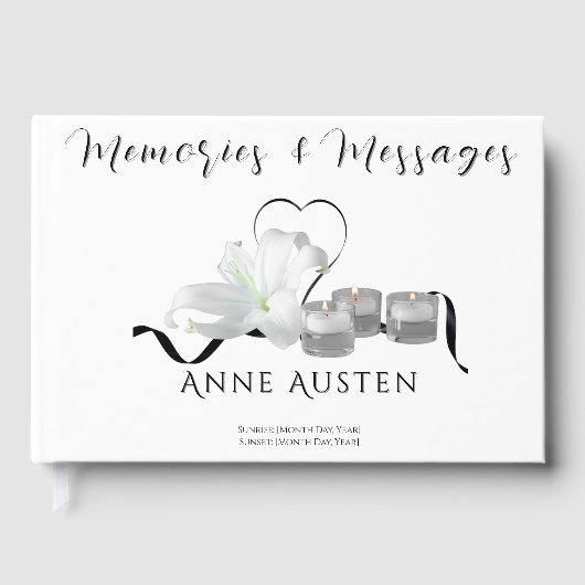 Funeral Guest Book - Editable  Gastenboek (Voorkant)