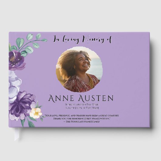 Funeral Guest Book - Editable Gastenboek (Voorkant)