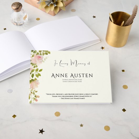 Funeral Guest Book Gastenboek (Voorkant open)