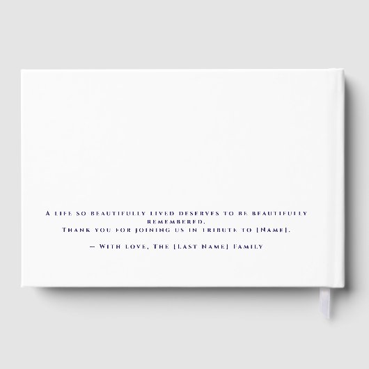 Funeral Guest Book Gastenboek (Achterkant)