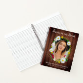 Funeral Guestbook Memorial Rustic Floral Foto Notitieboek (Binnen)