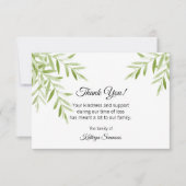 Funeral Hartelijk dank - Digitale Waterverf verlaa Bedankkaart (Voorkant)