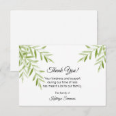 Funeral Hartelijk dank - Digitale Waterverf verlaa Bedankkaart (Voorkant / Achterkant)