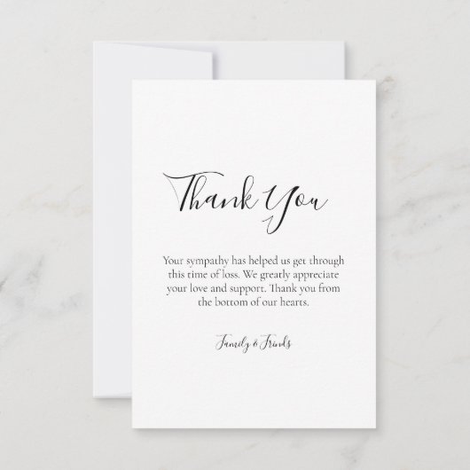 Funeral Hartelijk dank, kaarten met aangepaste fot (Achterkant)