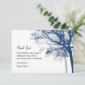 Funeral Hartelijk dank - Navy & Grey Trees 3 1/2x5 Bedankkaart (Staand voorkant)