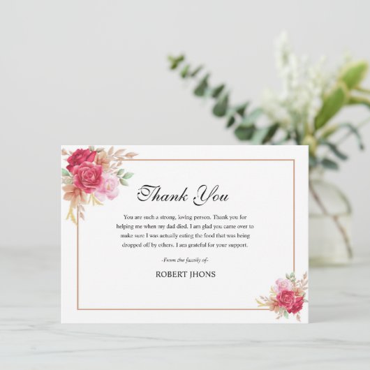 Funeral - Hartelijk dank - Sjabloon creditcard (Staand voorkant)