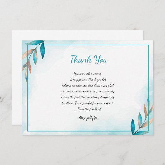 Funeral - Hartelijk dank - Sjabloon creditcard (Voorkant / Achterkant)