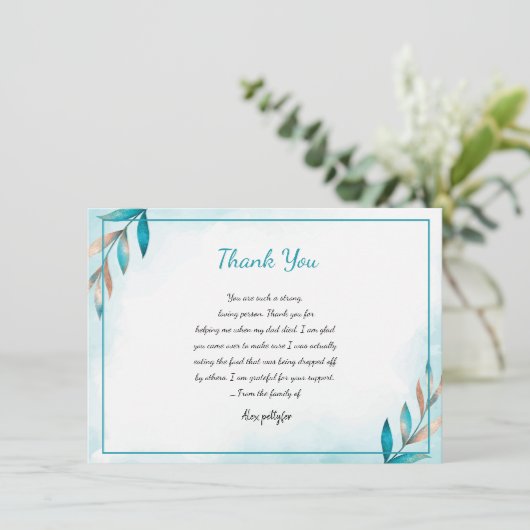 Funeral - Hartelijk dank - Sjabloon creditcard (Staand voorkant)