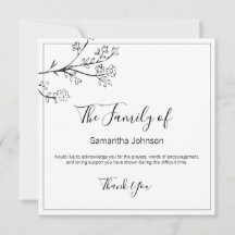 Funeral Hartelijk dank voor uw filialen en vlinder